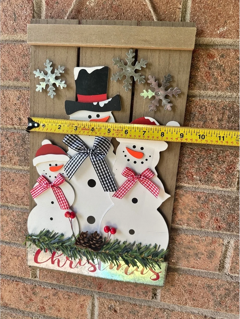 Christmas Snowman Wooden Wall Hanging Decoration